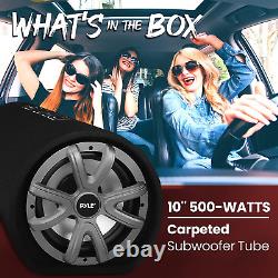 10-Inch Carpeted Subwoofer Tube Speaker 500 Watt High Powered Car Audio Sub 4