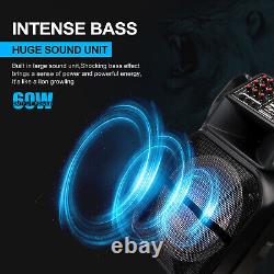 12/15 Portable Bluetooth Speaker Heavy Bass Subwoofer Sound System FM AUX+ Mic