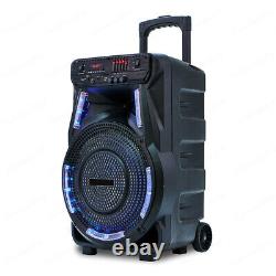 15 2700W Portable Bluetooth Speaker Subwoofer Heavy Bass Party DJ with Stand