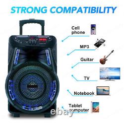 15 2700W Portable Bluetooth Speaker Subwoofer Heavy Bass Party DJ with Stand