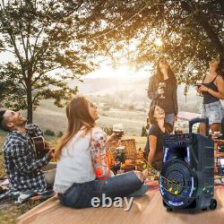 15 2700W Portable Bluetooth Speaker Subwoofer Heavy Bass Party DJ with Stand