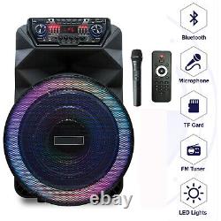 18 4500W Portable Bluetooth Speaker Subwoofer Heavy Bass Party DJ System withMic