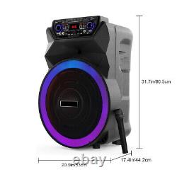 18 4500W Portable Bluetooth Speaker Subwoofer Heavy Bass Party DJ System withMic