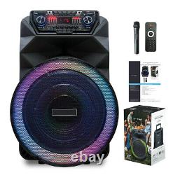 18 4500W Portable Bluetooth Speaker Subwoofer Heavy Bass Party DJ System withMic