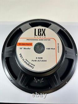 18'' Woofer Lex Audio Speaker Power 1500/2000WMX Impedance 8 Ohm