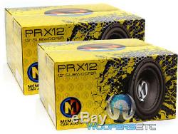 (2) Memphis Prx12d4 12 Subs 500w Dual 4-ohm Car Subwoofers Bass Speakers New