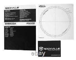 (2) Rockville K5 W15K5S4 15 2000 Watt 4 Ohm Car Audio Subwoofers CEA Rated Subs