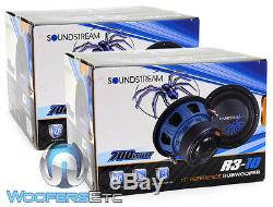 (2) Soundstream R3.10 Subs 10 1400w Dual 2-ohm Subwoofers Bass Speakers New