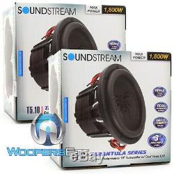 (2) Soundstream T5.104 Pro Subs 10 3600w Max Dual 4-ohm Subwoofers Speakers New
