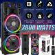 2800w Bluetooth Speaker System Dual 12'' Subwoofer Heavy Bass Party System Withmic