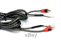 2x 6-ft RCA Male Shielded Audio Cable To Bare Wire For Speaker Subwoofer Red