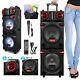 4,500w Dual 10? Subwoofer Bluetooth Speaker Rechargable Party Withled Fm Karaok Dj