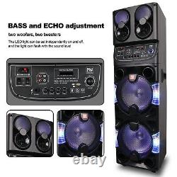 4000W Dual 10 Subwoofer Portable Bluetooth Party Speaker With Remote Light Mic