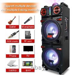 4500W Dual 10 Subwoofer Portable Bluetooth Party Speaker With Remote Light Mic