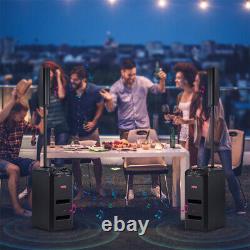 5000W Bluetooth Line Array Speaker Portable Sound System Party Subwoofer +2 Mic