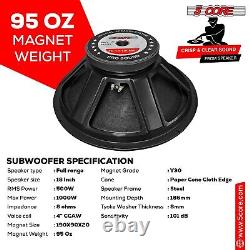 5Core 1000W PMPO 18 Raw Replacement Pro DJ PA Subwoofer Pair 8? With 95 Oz Magnet