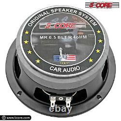 5Core 4 Pcs 6.5 Car Audio Speaker with Bullet 4000W 4 Ohm Mid-Range Loudspeaker