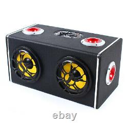 600W Bluetooth Car Subwoofer Enclosure Powered Speaker Surround Sound With RC