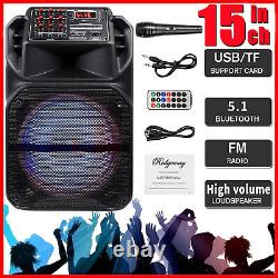 7000W Portable Bluetooth Speaker Sub woofer Heavy Bass Sound Party System With Mic