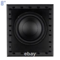 8 In-Wall Passive Subwoofer Audio Speaker Home Theater Cinema Paintable Grille