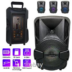 8'' Portable FM Bluetooth Speaker Subwoofer Heavy Bass Sound System Party 1000W