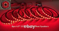 8pcs 6.5 LED Rings for Car Truck Boat Audio Speaker & Subwoofer Bluetooth Ctrl