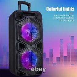 9000W Bluetooth Speaker Dual 10 Rechargeable Subwoofer Sound System Party+Mic