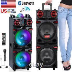 9000W Dual 10 Subwoofer Bluetooth Speaker Rechargable withLED DJ FM Party Karaok