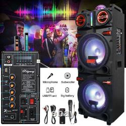 9000W Dual 10 Subwoofer Bluetooth Speaker Rechargable withLED DJ FM Party Karaok