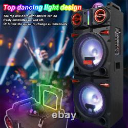 9000W Dual 10 Subwoofer Bluetooth Speaker Rechargable withLED DJ FM Party Karaok