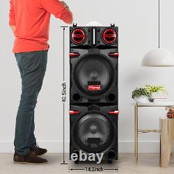 9000W Dual10 Subwoofer Bluetooth Speaker Sound Party SystemFM Karaok DJ LED AUX