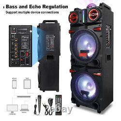 9000W Dual10 Subwoofer Bluetooth Speaker Sound Party SystemFM Karaok DJ LED AUX