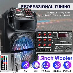 9000W Portable Bluetooth Speaker Sub Woofer Heavy Bass Sound System Party & Mic