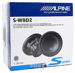 ALPINE S-W8D2 8 900w Car Audio Subwoofer DVC Dual 2-Ohm Sub+Bluetooth Speaker