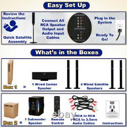 Acoustic Audio Bluetooth Tower 5.1 Home Speaker System with 8 Powered Subwoofer