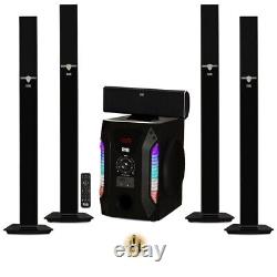 Acoustic Audio Bluetooth Tower 5.1 Speaker System with 2 Mics & Powered Subwoofer