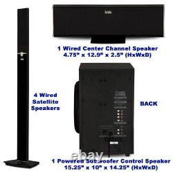Acoustic Audio Bluetooth Tower 5.1 Speaker System with Mic and Powered Subwoofer