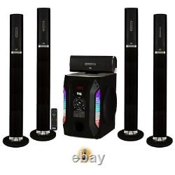 Acoustic Audio Bluetooth Tower 5.1 Speaker System with Mic and Powered Subwoofer