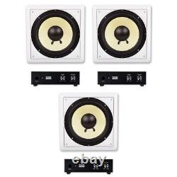 Acoustic Audio HD-S10 Flush Mount Subwoofers with 10 Speaker and Amps 3 Pack