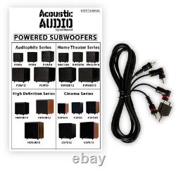 Acoustic Audio PSW12 Home Theater Powered 12 Subwoofer Black Down Firing Sub