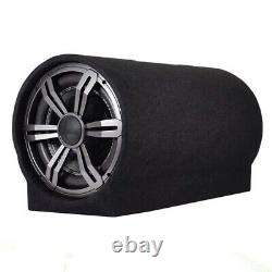 Active 10 Car Audio Subwoofer Tube Speaker 500W Enclosure 4 Ohm with Rear Vent