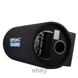 Active 10 Car Audio Subwoofer Tube Speaker 500W Enclosure 4 Ohm with Rear Vent