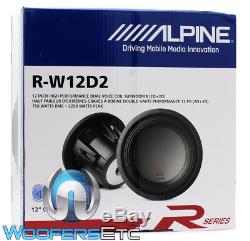 Alpine R-w12d2 12 Dual 2 Ohm Type-r 2250w Pro Loud Subwoofer Speaker Sub New