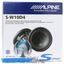 Alpine S-w10d4 10 1800w Woofer Dual 4-ohm Reinforced Subwoofer Bass Speaker New
