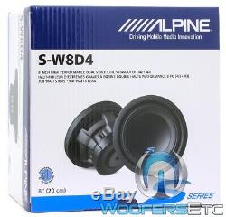 Alpine S-w8d4 8 900w Dual 4-ohm Kevlar Reinforced Subwoofer Bass Speaker New