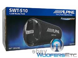 Alpine Swt-s10 10 1200w Subwoofer Ported Tube Enclosure Bass Speaker & Grille