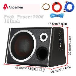 Andeman 10'' 900W Car Audio Speaker Power Subwoofer Power Amplifier Car Sub US