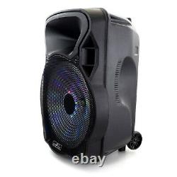 BEFREE SOUND 15 BLUETOOTH RECHARGEABLE DJ PA PARTY SPEAKER withLIGHTS MIC USB AUX
