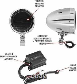 BOSS MC470B Four 3 Motorcycle ATV/Marine Speakers +1000W Amplified +Bluetooth
