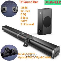 Bomaker BT 5.0 Sound Bar Bass Subwoofer Home Theater Speaker 4K TV AUX/USB/HDM
